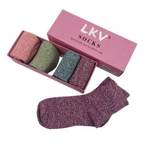 LKV Socks Women's OS Multicolored Soft 5 Pack New giftable